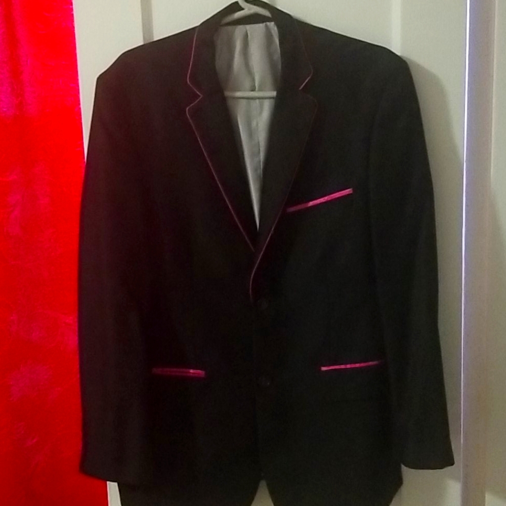 Party blazer with dark pink trimmings